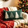 Christmas Tree Throw Pillow Covers Embroidered Cherry Pillow Cases Cushion Cover  for Xmas Party