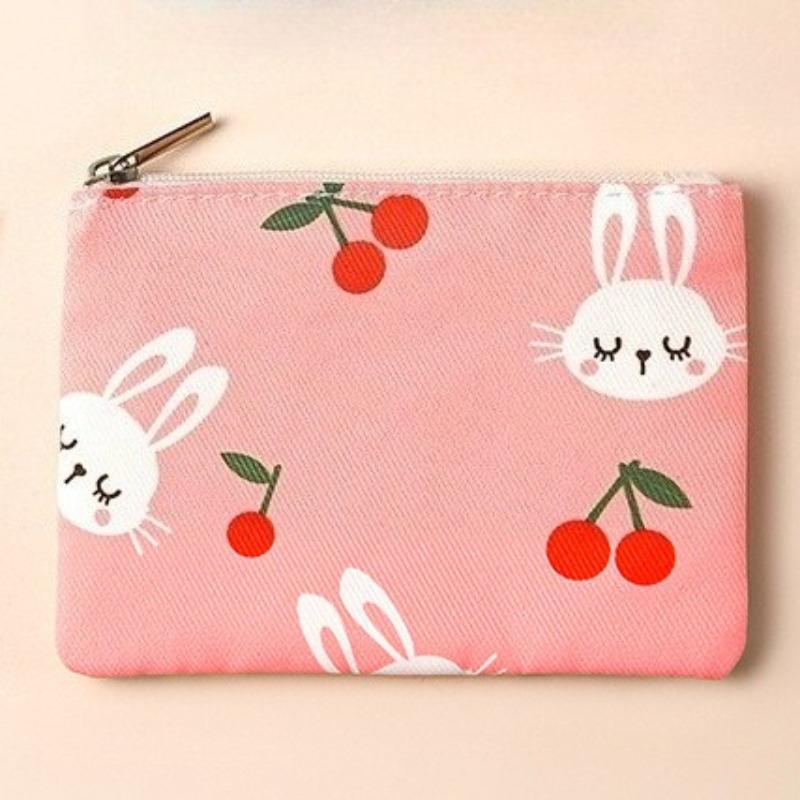 Mini Zipper Coin Purses Canvas Coin Wallet Lady Girls Earphone Coin Key Money Storage Bag Short Pouch Student Card Holder