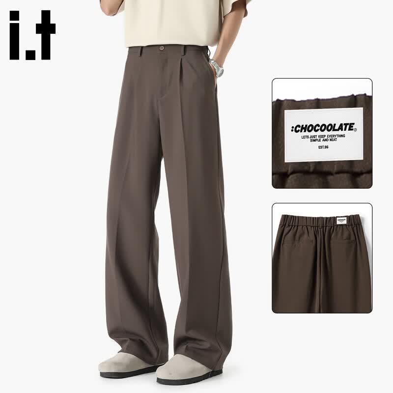 :CHOCOOLATEit Men s Summer Drapey Wide-Leg Casual Pants M хаки
