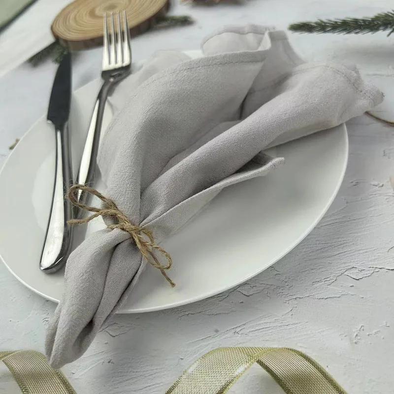4PCS 30X45CM Cloth Napkins 100% Cotton Fabric Dinner Kitchen Towels Table Design Mat Weddings Baby Shower Christmas Decoration