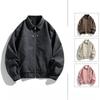 Giacca Casual da Uomo Primavera e Autunno Nuova Giacca in Ecopelle PU da Uomo con Revers Giacca in Pelle per Ciclismo Motocicletta da Uomo
