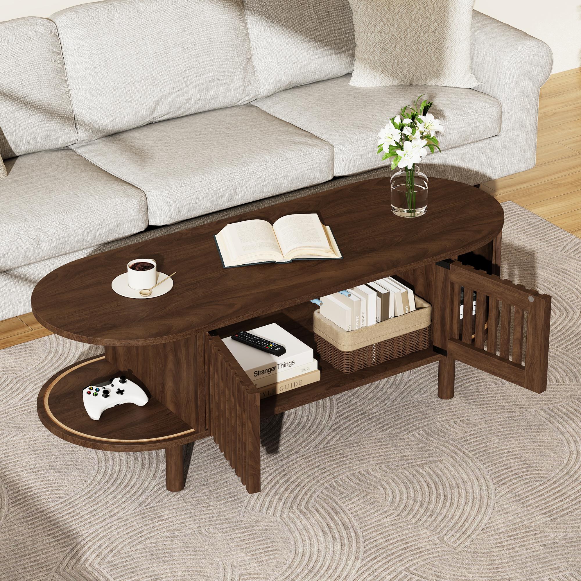 Coffee Table 100×40×38cm, MDF, Oval Living