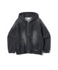 UCLA Unisex Washed Denim Work Hooded Jumper [Dk-Grey] (Uc9Uj20)
