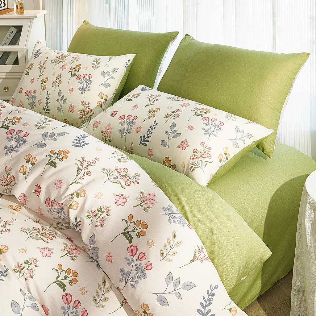 Small Fresh Flower Cotton Printed Three/Four Piece Bedding Set - French Garden