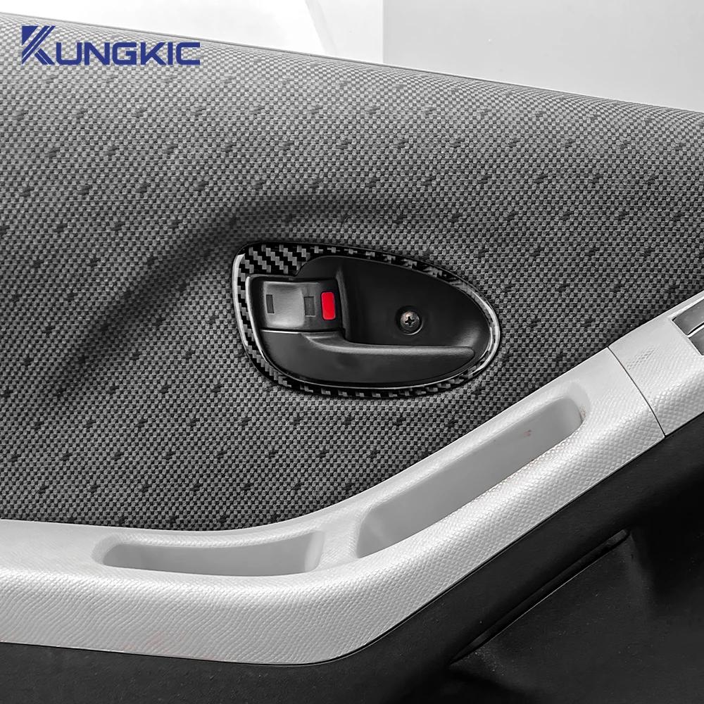 Real Soft Carbon Fiber Sticker For Toyota Yaris 2006 2007 2008 2009 2010 2011 LHD RHD Car Door Handle Frame Accessories