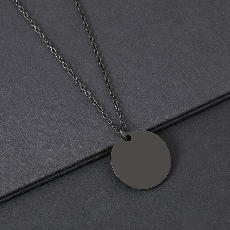 Stainless Steel Round Pendant Necklace - Blank, Engraveable, Ideal for Gifts