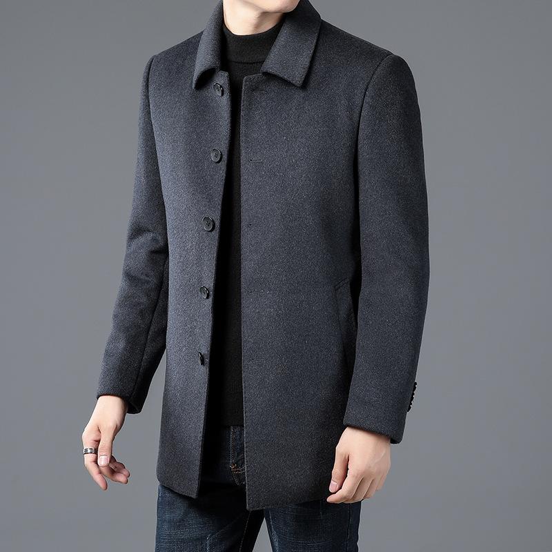 Winter Men's Middle-aged and Elderly Wool Coat Business Casual Thickened Warm Take-off Liner Lapel Jacket