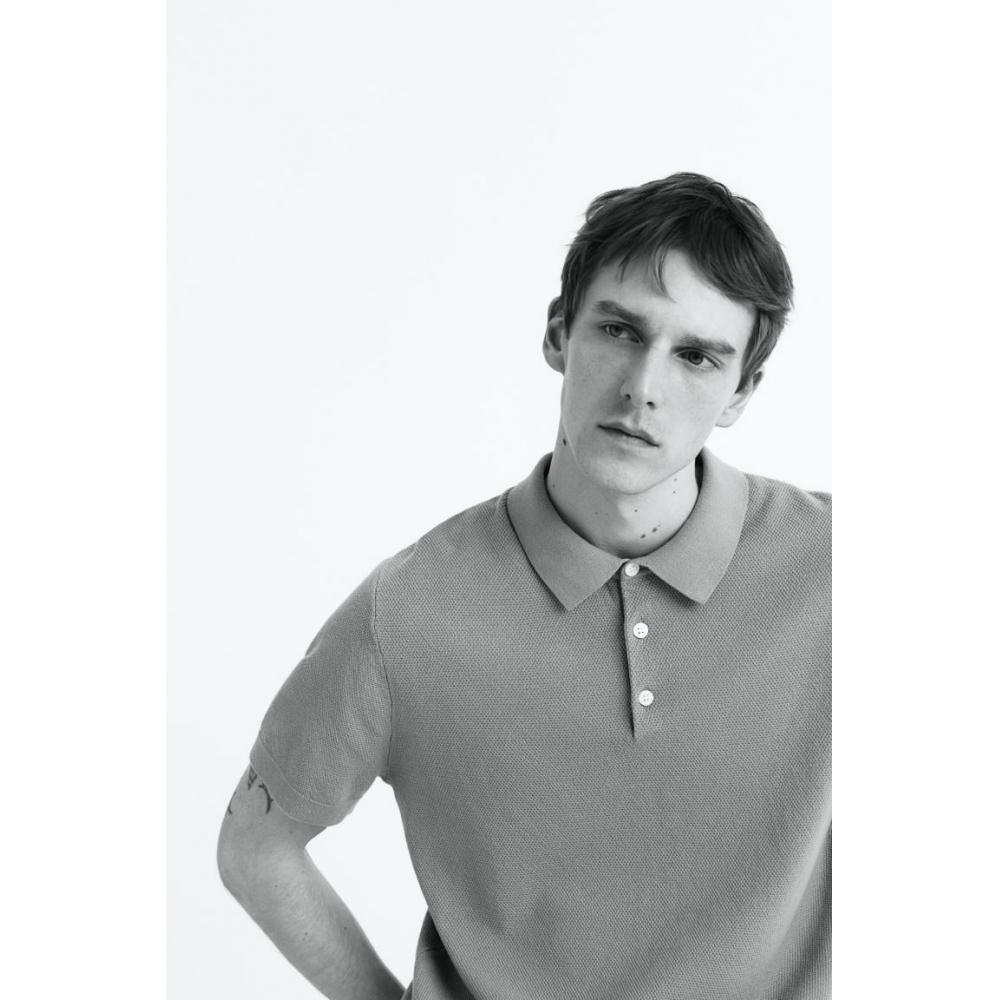 

H M Regular Fit Polo sHirt Grey