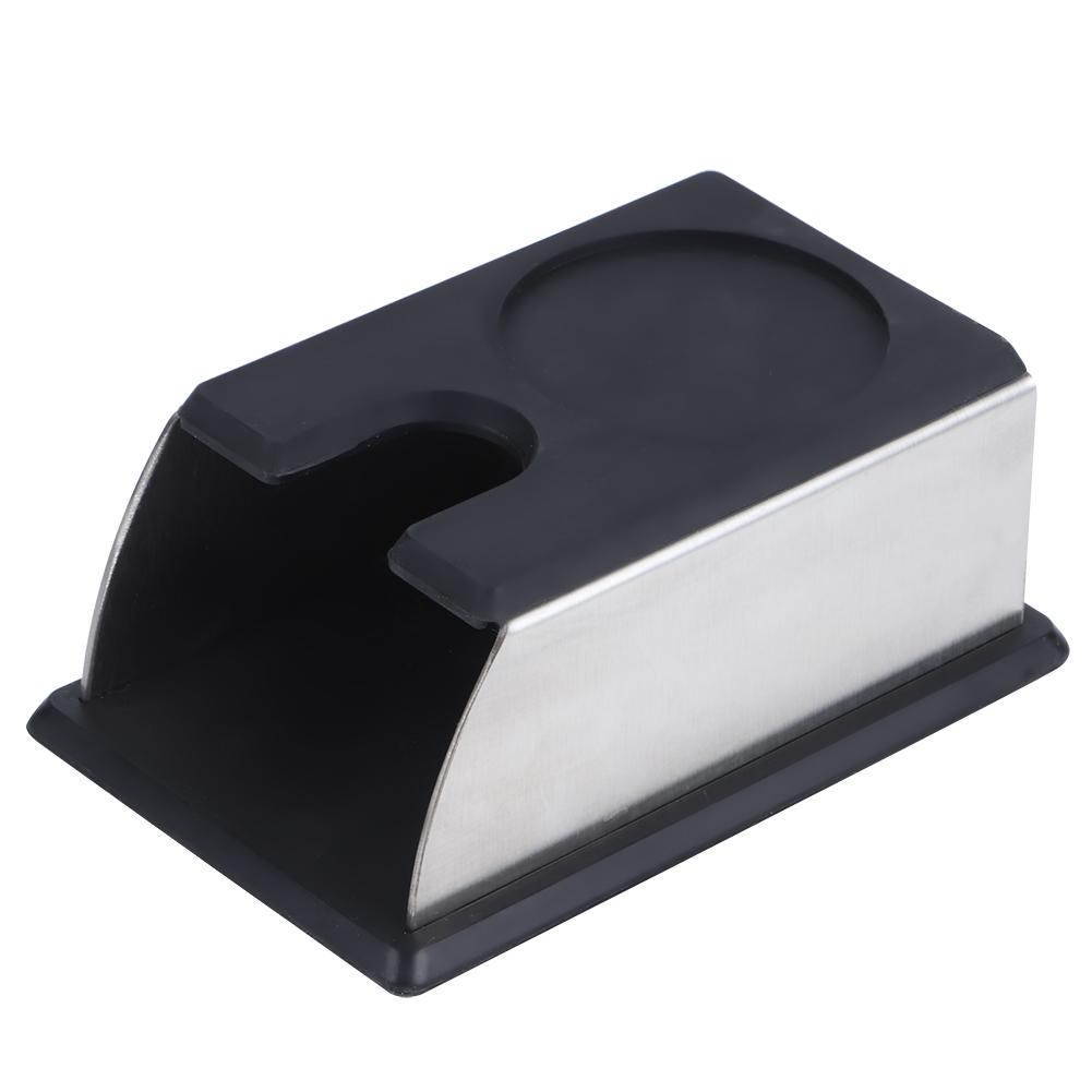 NonSlip Stainless Steel Coffee Tamper Stand Holder Tamping Mat Coffee Machine Accessory(Black )