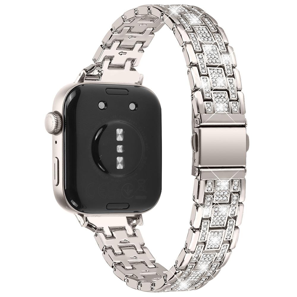 

For Huawei Watch Fit 3 Watch Strap Five-Bead Rhinestones Metal Wrist Band Bracelet Starlight