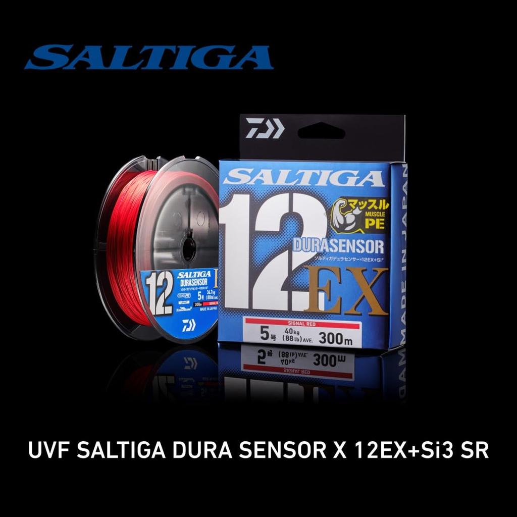 Daiwa PE Line UVF Saltiga Dura Sensor X12EX+Si3 300m #5 (88lb) Signal Red