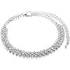Silver Rhinestone Bride Jewelry Set for Women Sparkling Crystal Necklace Drop Earring Set Accessories for Women Wedding Gift