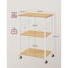 VASAGLE Range Board, 60cm Wide, with Casters, Slim, Gap Storage, Kitchen Rack, Range Rack, 3-Tier Kitchen Shelf, with 6 S-Shaped Racks (KKS060Y09)