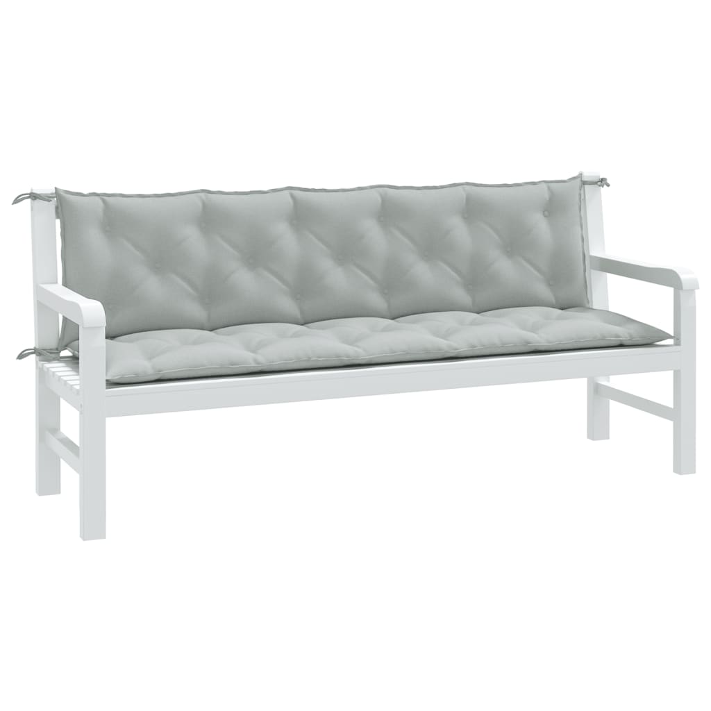 Garden Bench Cushions 2 Pcs Light Grey Melange 180 X 50 X 7 Cm Fabric