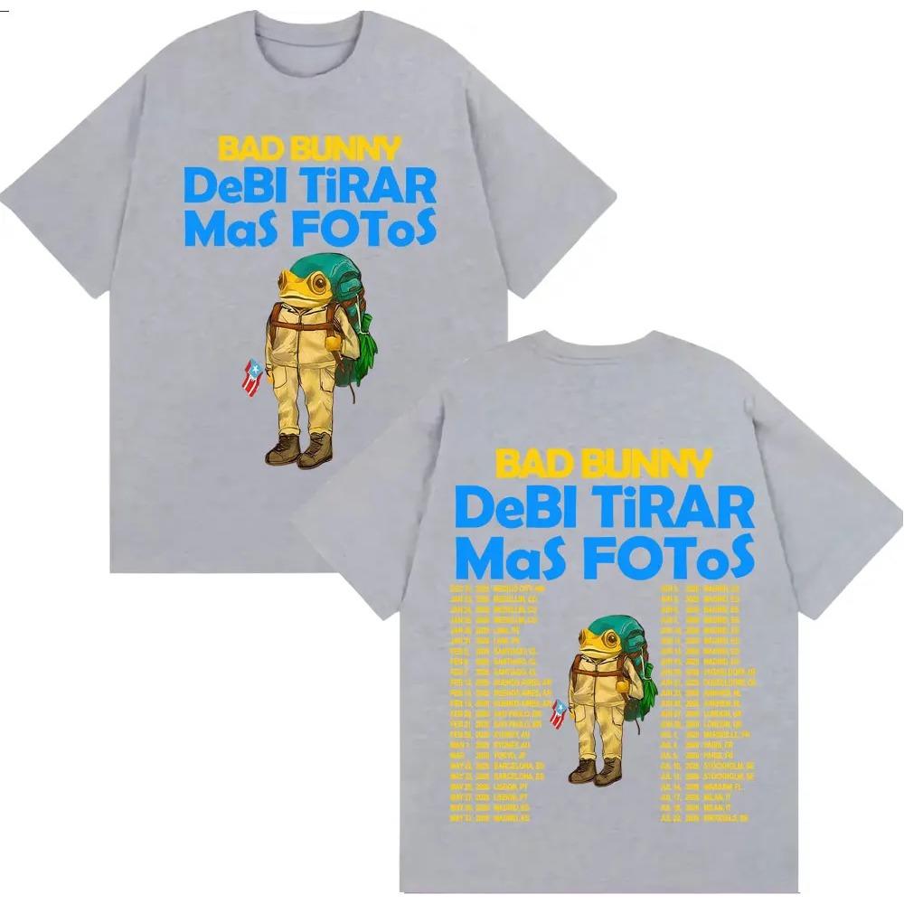 Rapper Bad Bunny Debi Tirar Mas Fotos DTMF Album T-Shirts Herren Damen Vintage Cartoon Mode Kurzarm T-Shirt