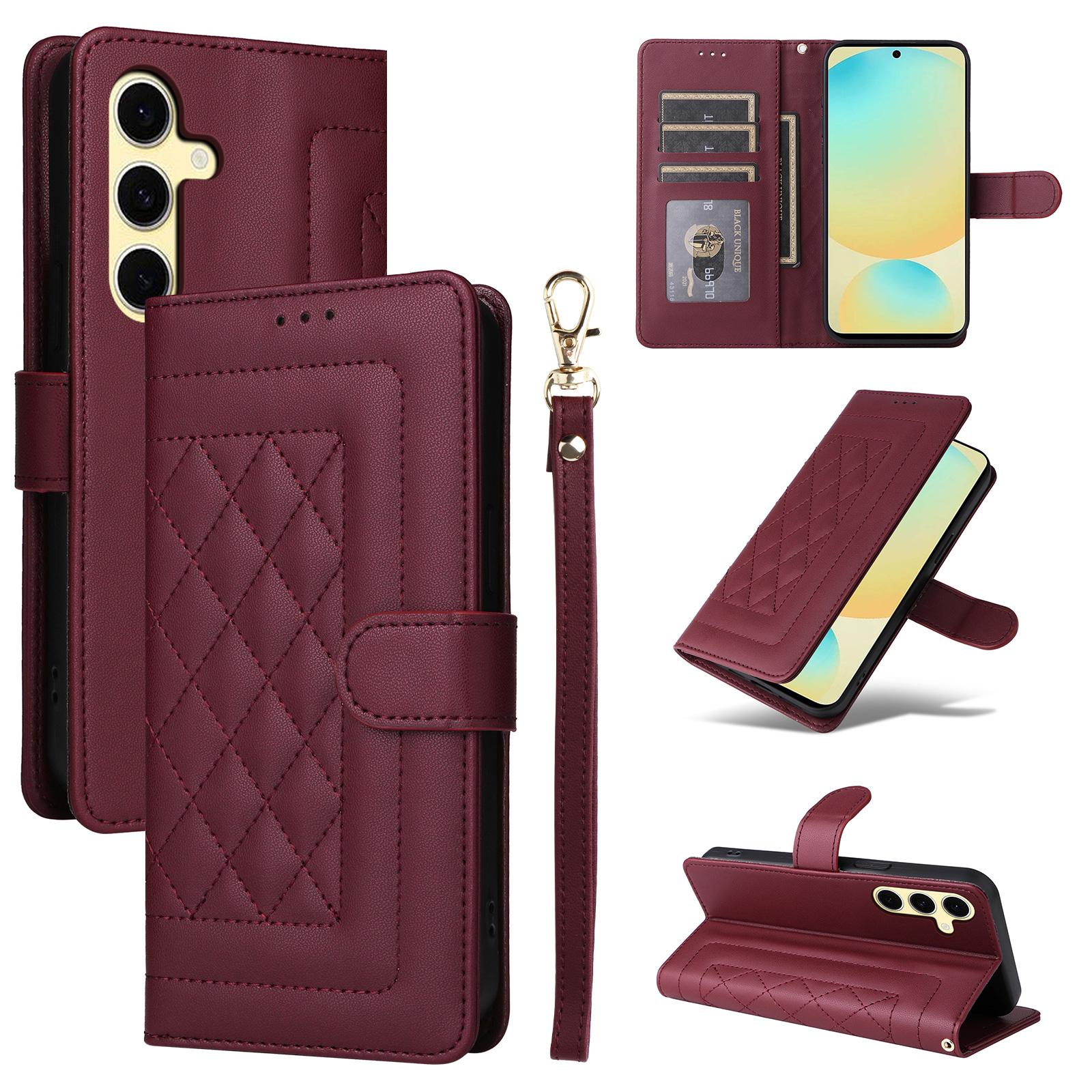 

Для Samsung Galaxy S24 FE S24 S23 Ultra S22 S21 Plus A06 A16 A05 A05S A15 A25 A35 A55 A54 A34 A24 Чехол-кошелек с ремешком на запястье For Samsung Galaxy A55