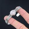 Daughters Day Deal Pear Rose Quartz Gemstone Bangle Bracelet 925 Sterling Silver