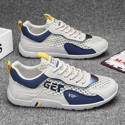 Fashion New Popular Men's Shoes 2024 Summer Breathable Mesh Casual Shoes Trend Versatile Hollow Fashion Board Shoes Men's Trend