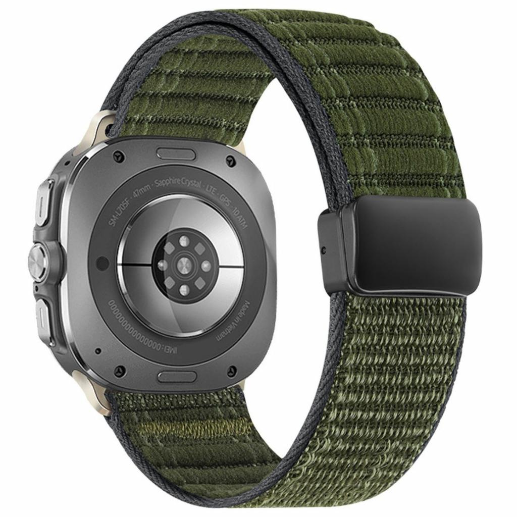 Für Samsung Galaxy Watch Ultra (2025) 47mm / Ultra 47mm Uhrenarmband Magnetverschluss Wellenmuster Nylon-Armband