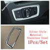 Head Lights Lamps Switch Button Panel Frame Cover Trim Stainless Steel Accessories Interior For BMW X1 F48 X2 F49 2016 -