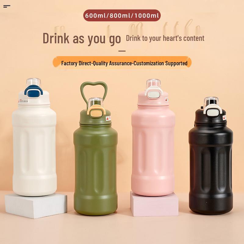 316 Stainless Steel Insulated Cup, Large Capacity Fitness Water Bottle, Outdoor Sports Straw Cup for Men