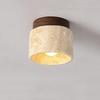 Japanese Wabi Sabi Style LED Ceiling Lamp Yellow Cave Stone Retro Pendant Light Cream Entrance Balcony Corridor Aisle Chandelier