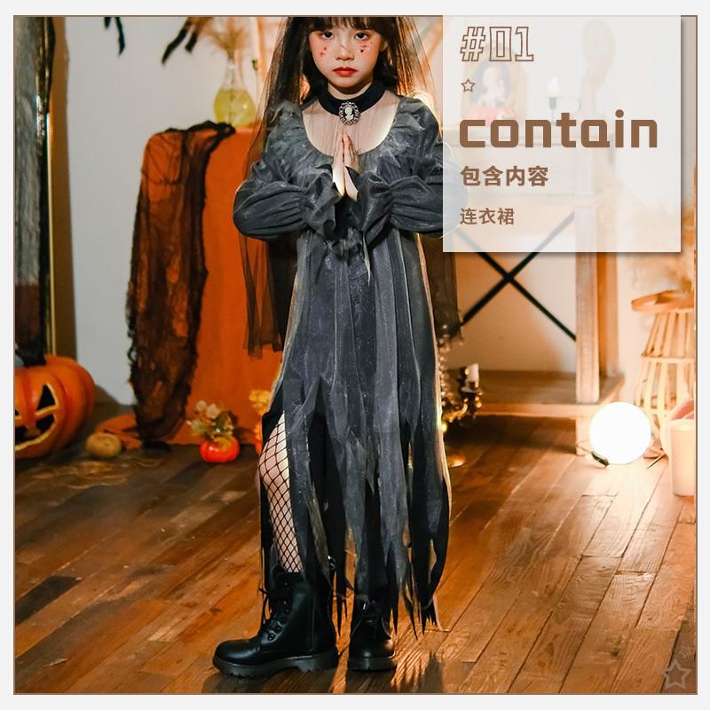 Halloween Vampire Witch Elf Costume Long Dress Girls Women Party Stage Show