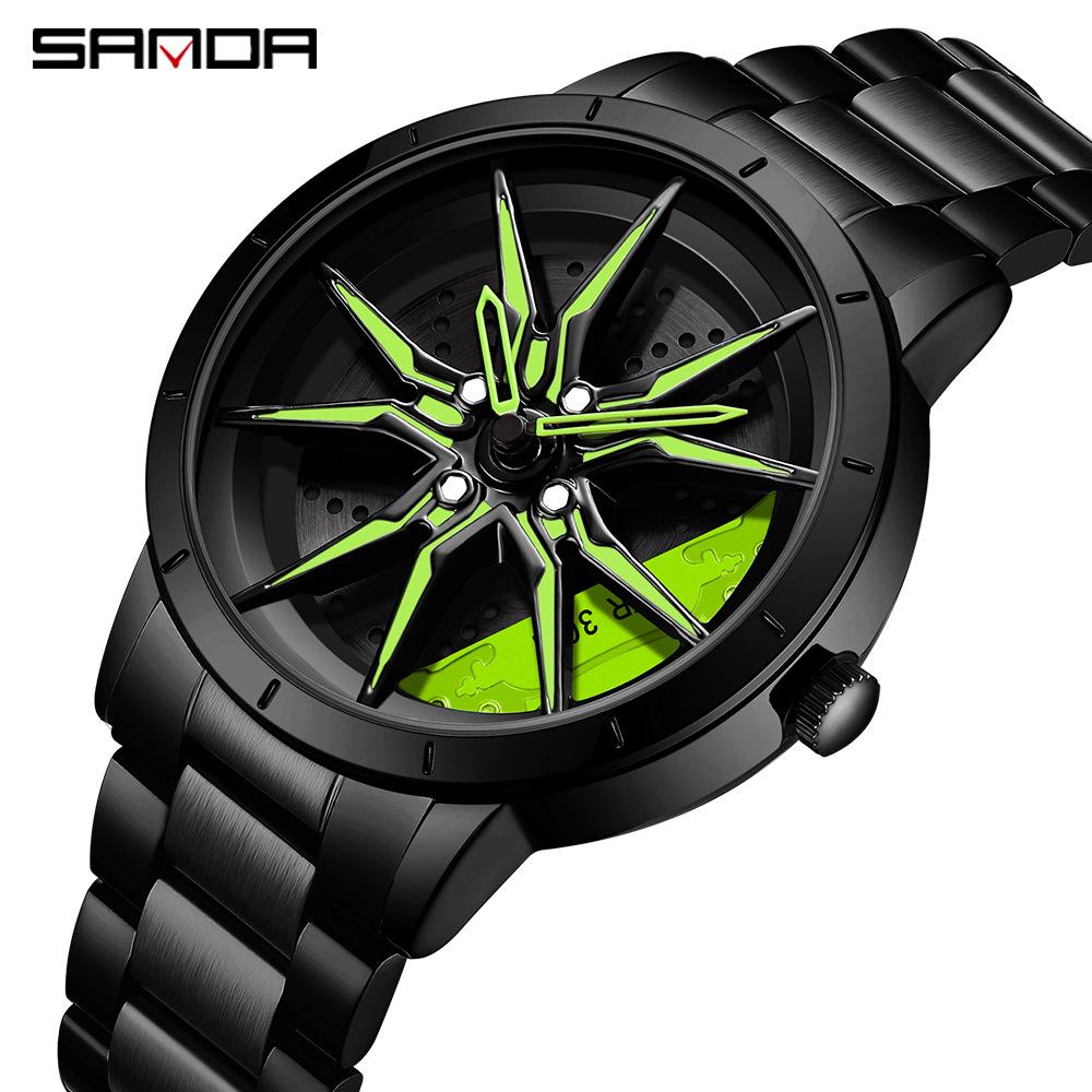 Sanda Meilleure Vente 1088 Montre pour Adolescent: Personnalisé, Cadran Rotatif 3D, Tendance, Quartz Étanche.