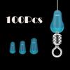 100Pcs/lot High Quality Rubber Space Beans Sea Carp Fly Fishing Blue Rubber Oval Stopper Fishing Float Fishing Bobber