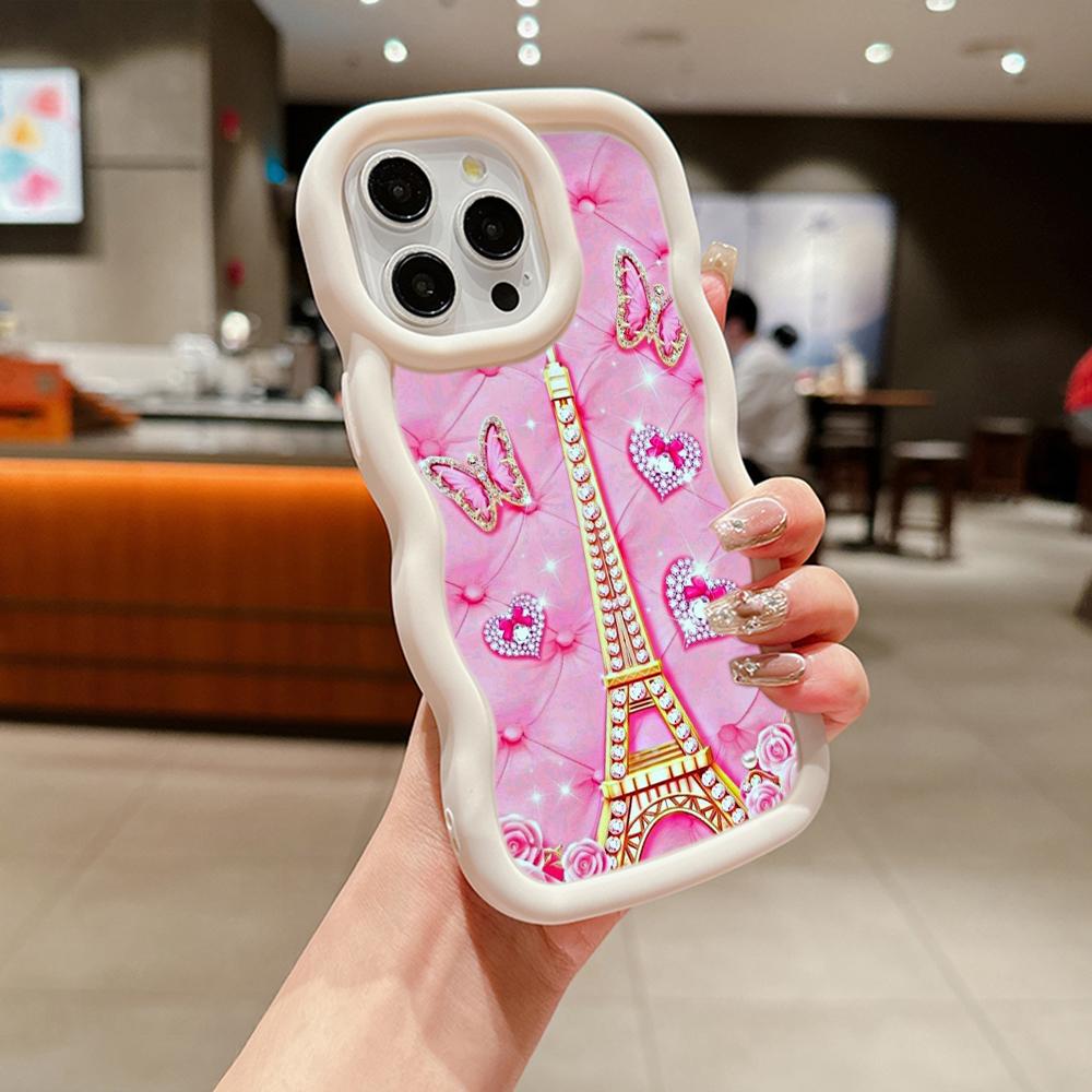 Macaron Soft TPU Phone Case for Samsung A11 A12 A13 A14 A15 A23 A24 A25 A52 A53 A54 A55 A30 A50 S20 S23 FE S24 Ultra Cover Ae62 Butterfly Eiffel Tower
