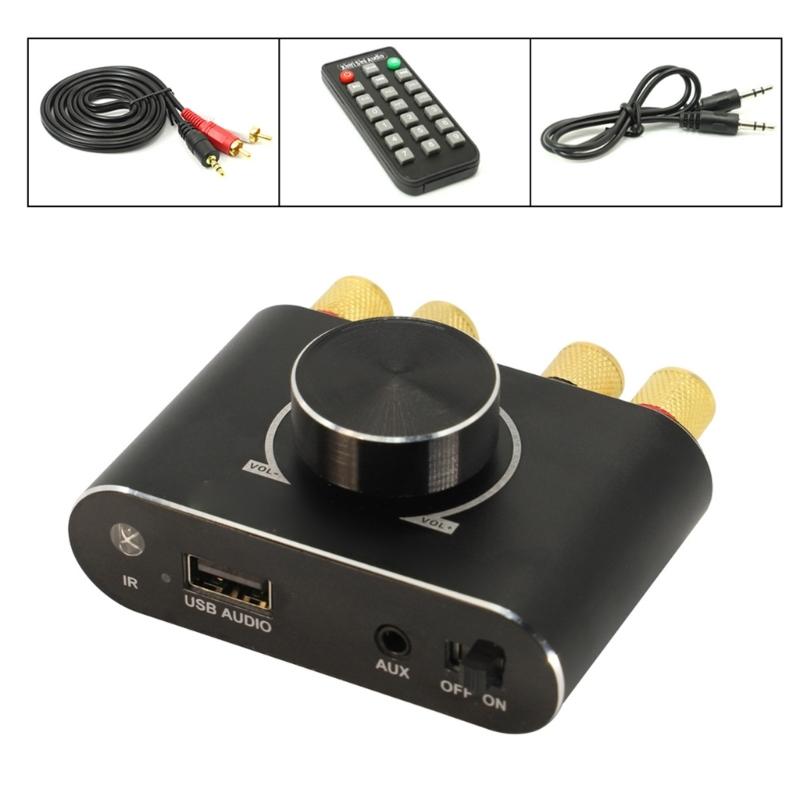 

Powerful 2Channel 100W HiFi Sound Amplifier Power Amplifier Board With Long Ranges Bluetooth-compatible Connectivities чорний