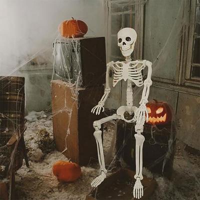 1PC Halloween DIY Skull Skeleton,Posable Skeleton,Human Shape Bones,Halloween Party Home Decorations,Haunted House Horror Props