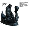 Gotische Halloween-Dekoration 3D-gedruckte Sensenmann-Schädel-Bootsfigurine, Kleines Schreibtischornament, Angepasste Größe für Partydekoration, Dunkles Horror-Thema