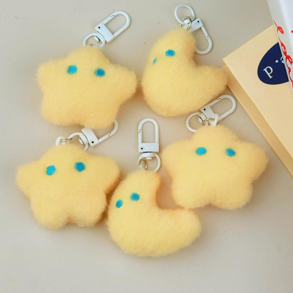 Xiaohongshu Inspired Star and Moon Plush Keychain - Cute and Versatile Bag Charm