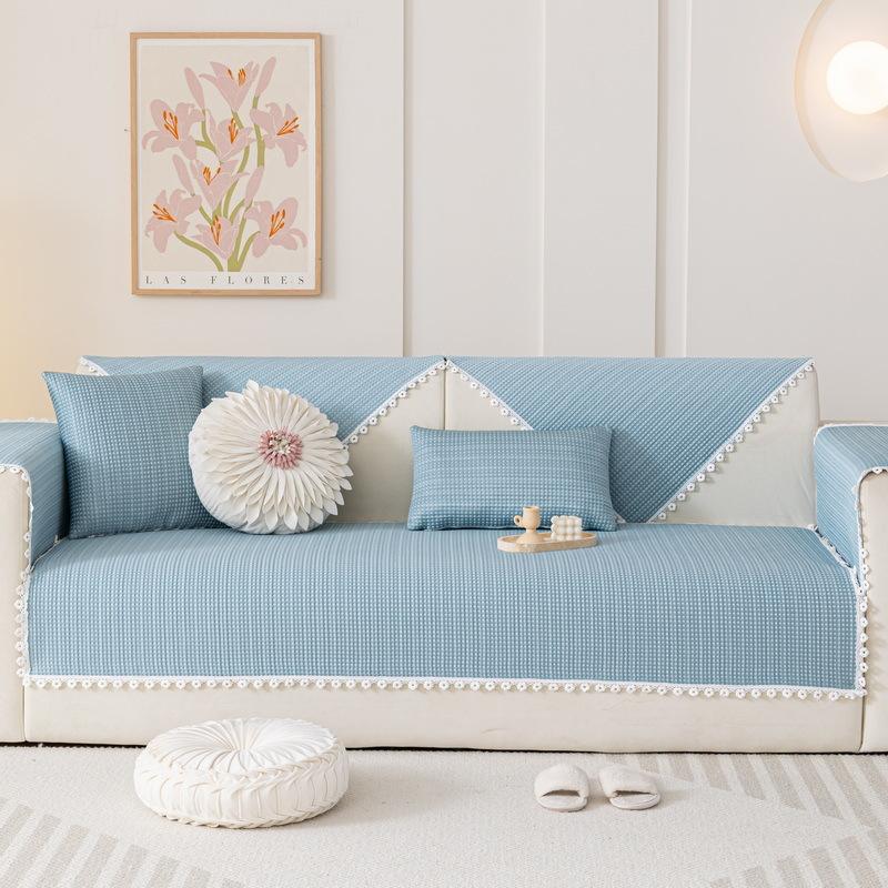 Ice Silk Sofa Cushion Summer Non-slip Cover Summer Cover Cloth Simple Towel Cool Bean Technology Cool Mat Seat Cushion