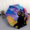 1pc Witch Cat Automatic Open/close Umbrella, 8-Rib sturdy structure, Portable Travel Umbrella, Parties, Everyday Use, Outdoor Accessory, Art