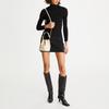 Tory Burch Fleming Logo Messingakzente Plissiert Gestepptes Leder Beuteltasche Damen Handtaschen Cremeweiß 142565-122
