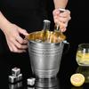 Portable Stainless Steel Ice Bucket with Handle Insulated Chiller Bar KTV Wine Barrel Container Party Beer Champagne Bucket Rack