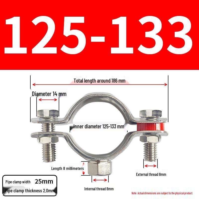 Stainless Steel Pipe Clamp Bracket with M8 Nut for Cable and Gas Pipes
