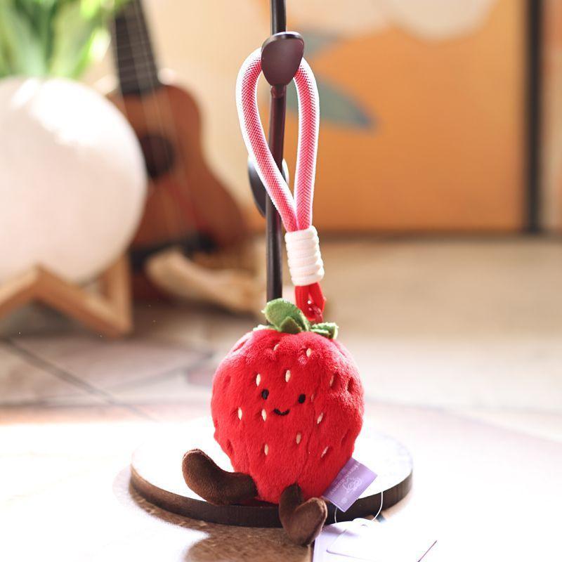 Cute Fruit Plush Keychain With Soft Pp Cotton Filling For Bag Decoration And Gifts