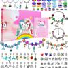 Kids DIY Bead Bracelet Set Unicorn Charm Jewelry Gift Box Girls