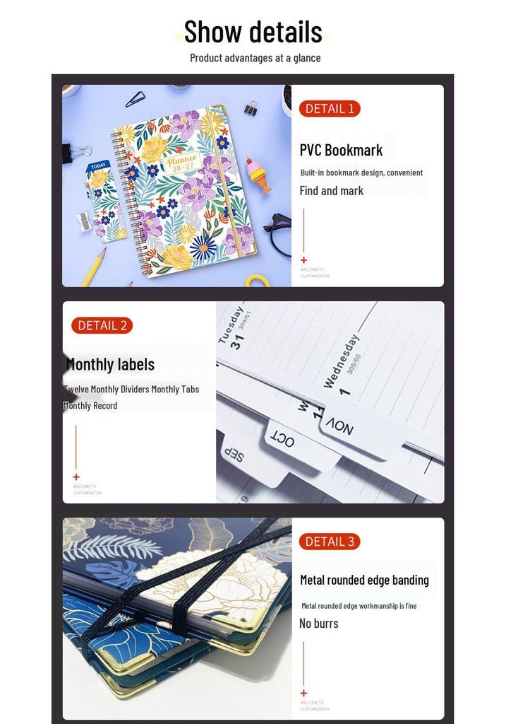 2026 A5 Spiral English Notebook & Planner