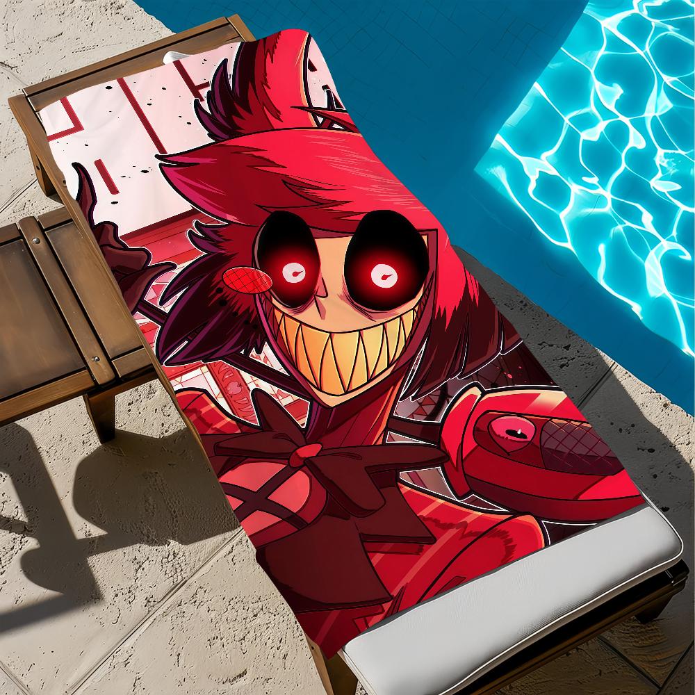 h-hazbin h-hotel cute A-alastor Towel Large Quick-Drying Microfiber soft Beach Towel for Travel Fitness Sauna Bathing Camping