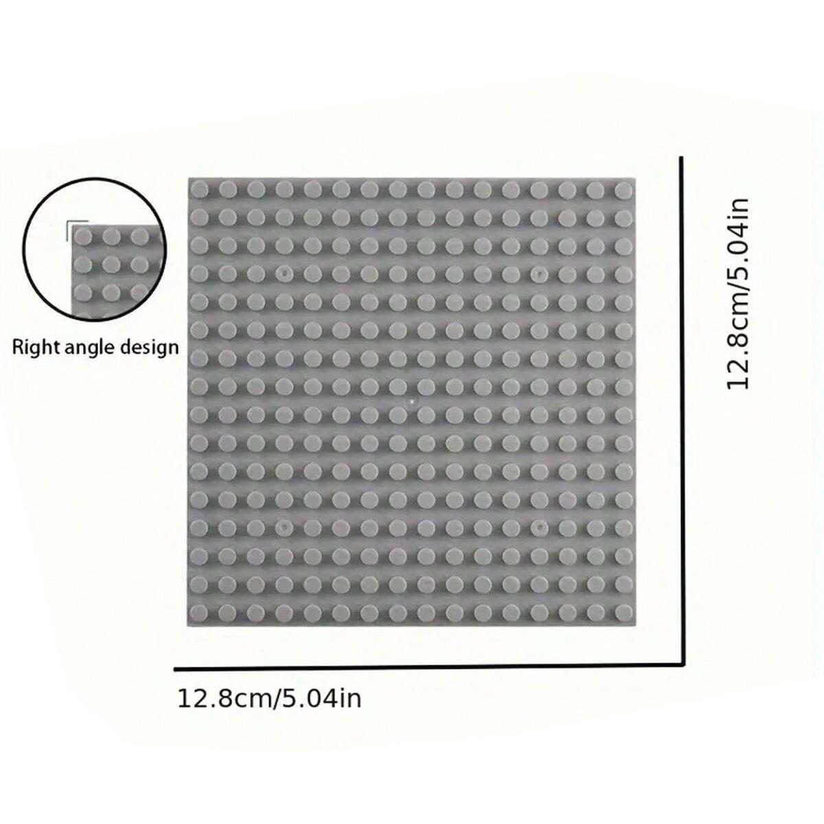16x16 Single-Sided Base Plate for Building Block Pixel Art, Small Particle DIY Wall Assembly темно-серого