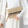 Neue Frühling Sommer Trendy Handtasche Mode Frauen Tasche Solide Stroh Casual Kupplung Frau Niedlich Quaste Vintage Strand Kleine Reise Handtasche