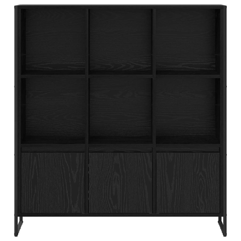 Bookshelf Set of 2 Black Oak Effect 99.5 x 30 x 108 cm