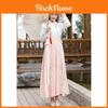 Hanfu Dress For Women With Embroidered Cross Collar And Polyester Fabric For Daily Wear