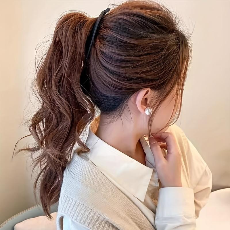 Elegant Bamboo Hair Clip Single Plastic Elliptical, Lace Design Suitable for Ages 14 and Up