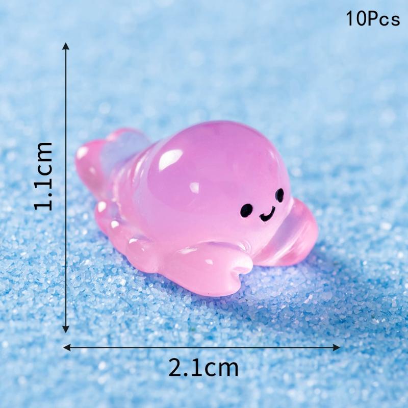 10Pcs Colorful Resin Noctilucent Marine Small Animals Fish Tank Crab Dragon Shrimp Landscape Ornament Aquarium Accessories
