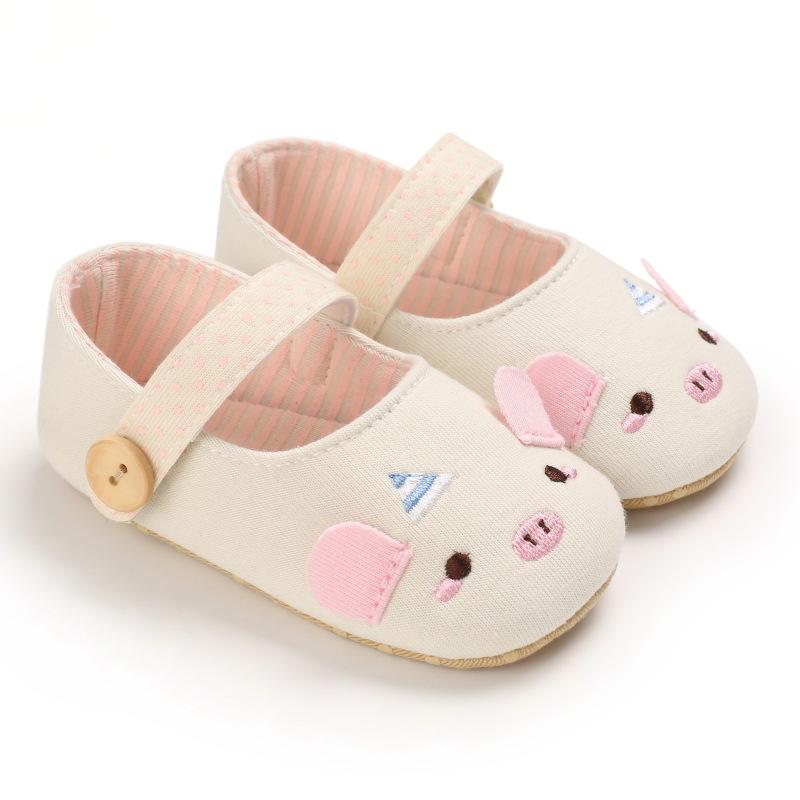 Frühling und Herbst 0-1 Jahr alte Baby-Kleinkindschuhe Weiche Sohle Atmungsaktive Babyschuhe Cartoon Freizeitschuhe